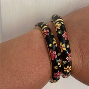 Betsey Johnson flowered, colorful bracelets